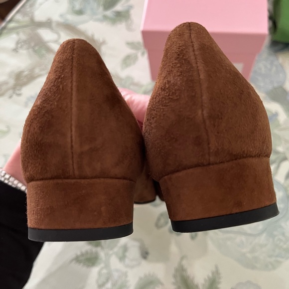 ♥️SOLD♥️ Ann Mashburn Brown Suede Buckle Shoes - Picture 4 of 9